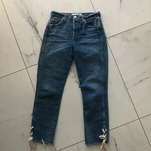 Anthropologie Amo jean with lace ankle